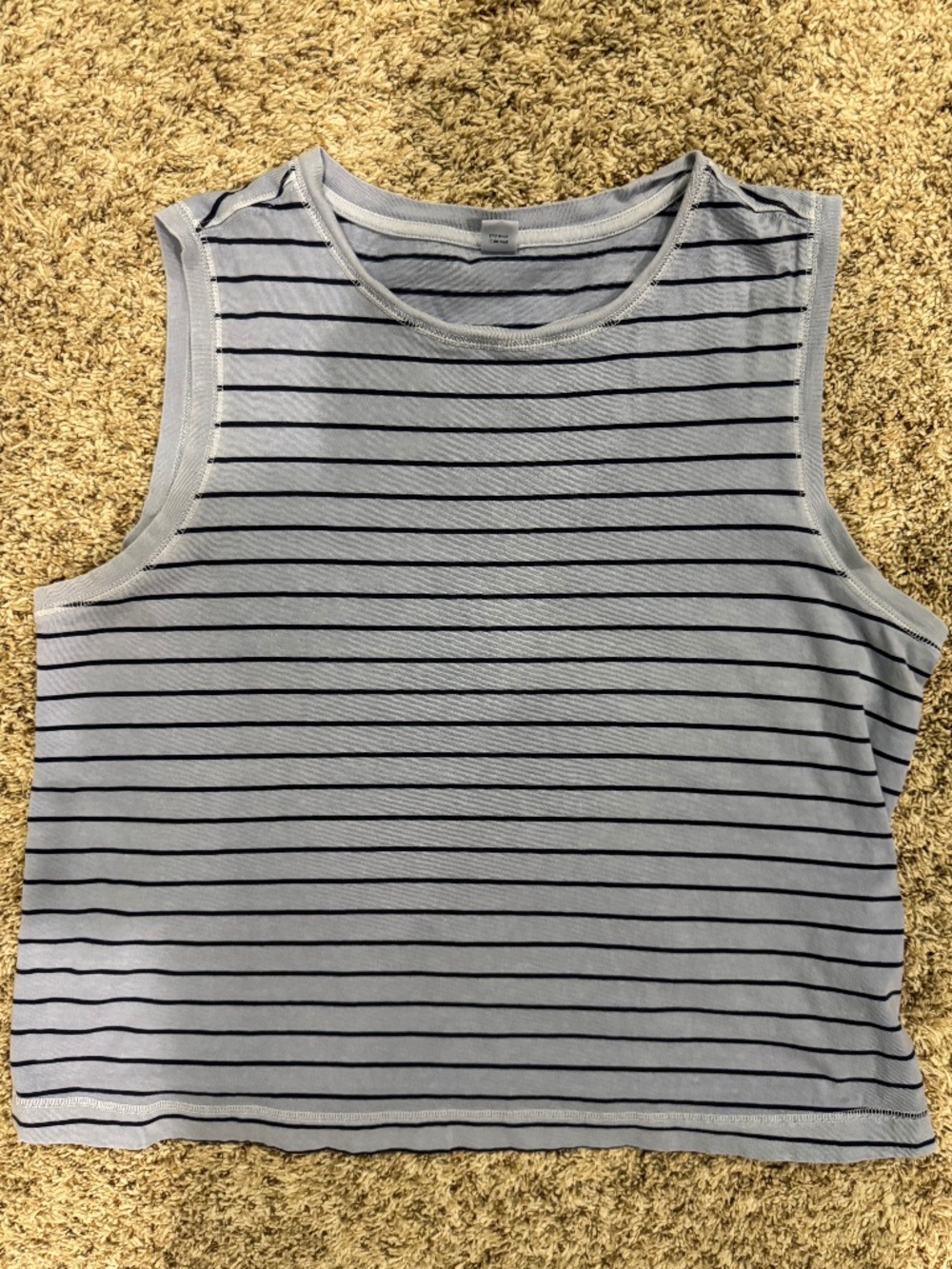 Old Navy light blue/dark blue striped women's tank top size large